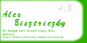 alex bisztriczky business card